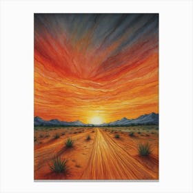 Sunset In The Desert Canvas Print