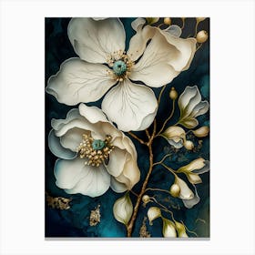 White Flowers Canvas Canvas Print