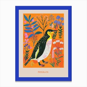 Spring Birds Poster Penguin 6 Canvas Print