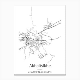 Akhaltsikhe,Georgia Minimalist Map Canvas Print