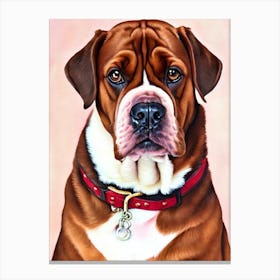 Dogue De Bordeaux 2 Watercolour dog Canvas Print
