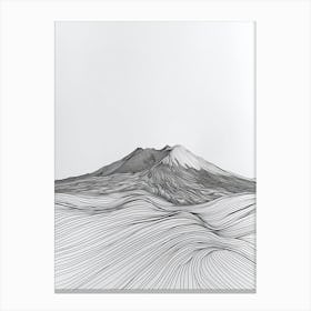 Mount Etna Italy Line Drawing 3 Canvas Print