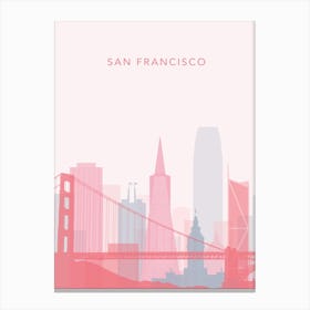 Pink And Blue San Francisco Skyline Canvas Print