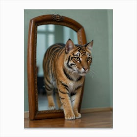 Tiger In Mirror Canvas Print