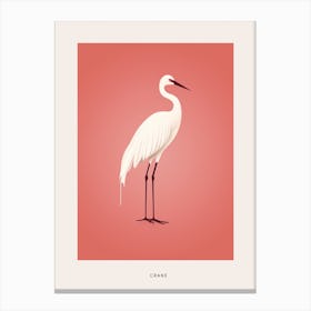 Minimalist Crane 1 Bird Poster Canvas Print
