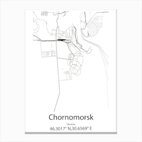 Chornomorsk,Ukraine Minimalist Map Canvas Print