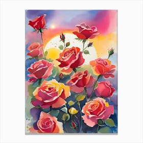 Roses At Sunset Canvas Print