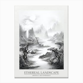 Ethereal Landscape Abstract Black And White 1 Poster Canvas Print