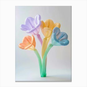 Dreamy Inflatable Flowers Flax Flower Canvas Print