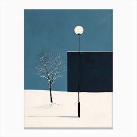 Tree In The Snow, Minimalism Canvas Print