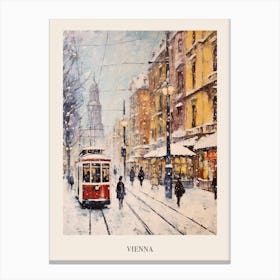 Vintage Winter Painting Poster Vienna Austria 2 Canvas Print