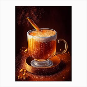 Hot Buttered Rum Pointillism Cocktail Poster Canvas Print