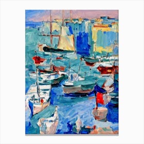 Port Of Tunis Tunisia Abstract Block harbour Canvas Print
