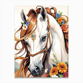 Floral Horse (17) Canvas Print