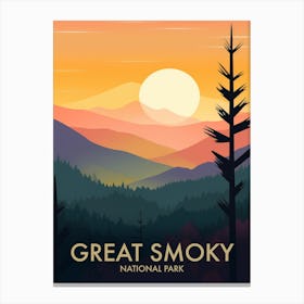 Great Smoky National Park Vintage Travel Poster 16 Canvas Print