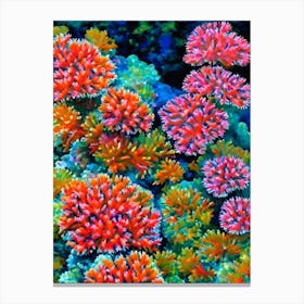 Acropora Cytherea Vibrant Painting Canvas Print