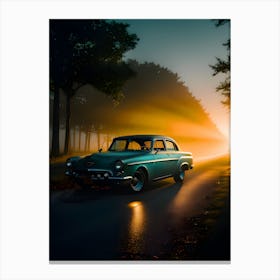 Sunset Car Canvas Print