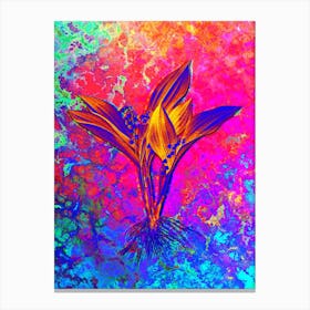 Lily of the Valley Botanical in Acid Neon Pink Green and Blue n.0108 Canvas Print