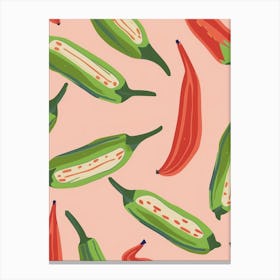 Okra Abstract Pattern 2 Canvas Print