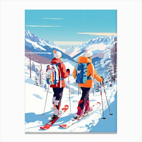 Hakuba   Nagano Japan, Ski Resort Illustration 3 Canvas Print