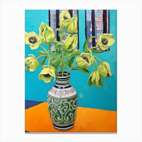 Flowers In A Vase Still Life Painting Aconitum 1 Canvas Print