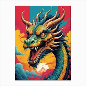 Japanese Dragon Pop Art Style (31) Canvas Print