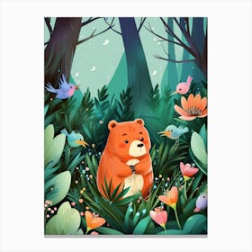 Luxmango Babybear In Forest Canvas Print