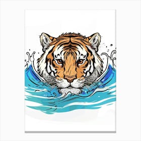 Tiger In The Water 3 Canvas Print