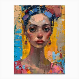 Girl With Colorful Hair Canvas Print