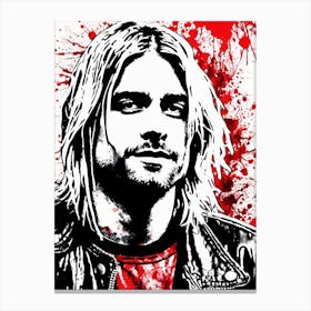 Kurt Cobain Portrait Ink Painting (6) Canvas Print