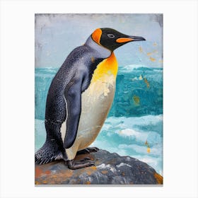 King Penguin St Kilda Breakwater Colour Block Painting 2 Canvas Print