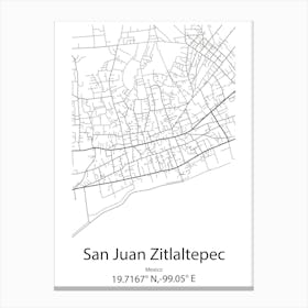 San Juan Y Martinez,Cuba Minimalist Map Canvas Print