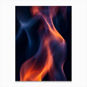 Flames On Black Background 1 Canvas Print