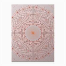 Geometric Abstract Glyph Circle Array in Tomato Red n.0106 Canvas Print