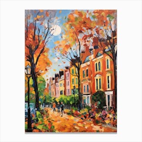 Autumn City Park Painting St Stephens Green Dublin 2 Canvas Print