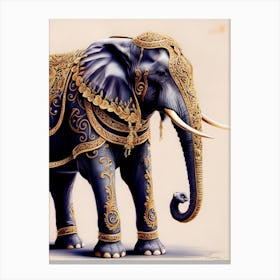 Elephant In Gold Canvas Print