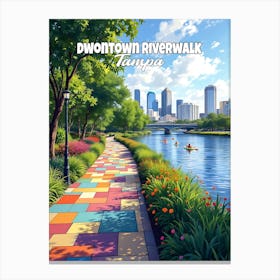 Dwontown Riverwalk Canvas Print