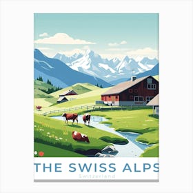 Switzerland Swiss Alps Travel Canvas Print