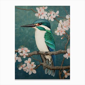 Ohara Koson Inspired Bird Painting Kingfisher 1 Canvas Print