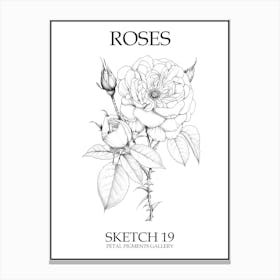 Roses Sketch 19 Poster Canvas Print