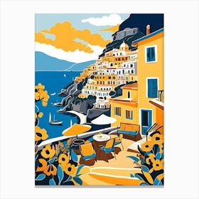 Summer In Positano Painting (282) Canvas Print