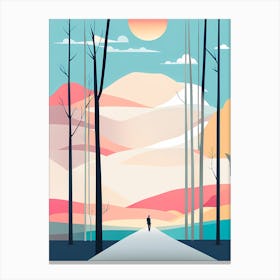 Landscape With Trees VECTOR ART Canvas Print