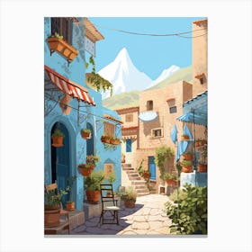 Chefchaouen Morocco 3 Illustration Canvas Print