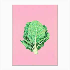 Crisp Cabbage Cut Pink Minimalist Painting Canvas Print