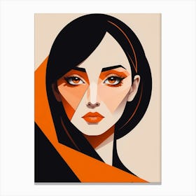 Woman Portrait Minimalism Geometric Pop Art (4) Canvas Print