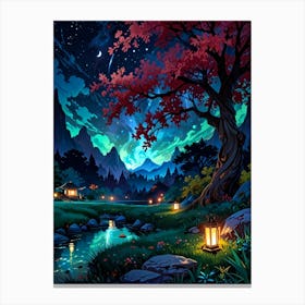 Night In The Forest 8 Canvas Print