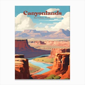 Canyonlands National Park Utah Hiking Modern Travel Illustration Canvas Print
