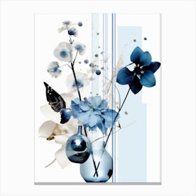 Blue Flowers In A Vase Canvas Print