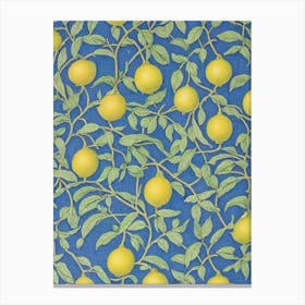 Lemon Vintage Botanical Fruit Canvas Print