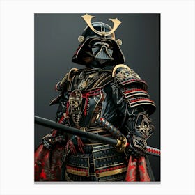 Darth Vader As A Vintagepunk Samurai 26 Canvas Print